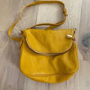 Mustard Leather Crossbody Purse